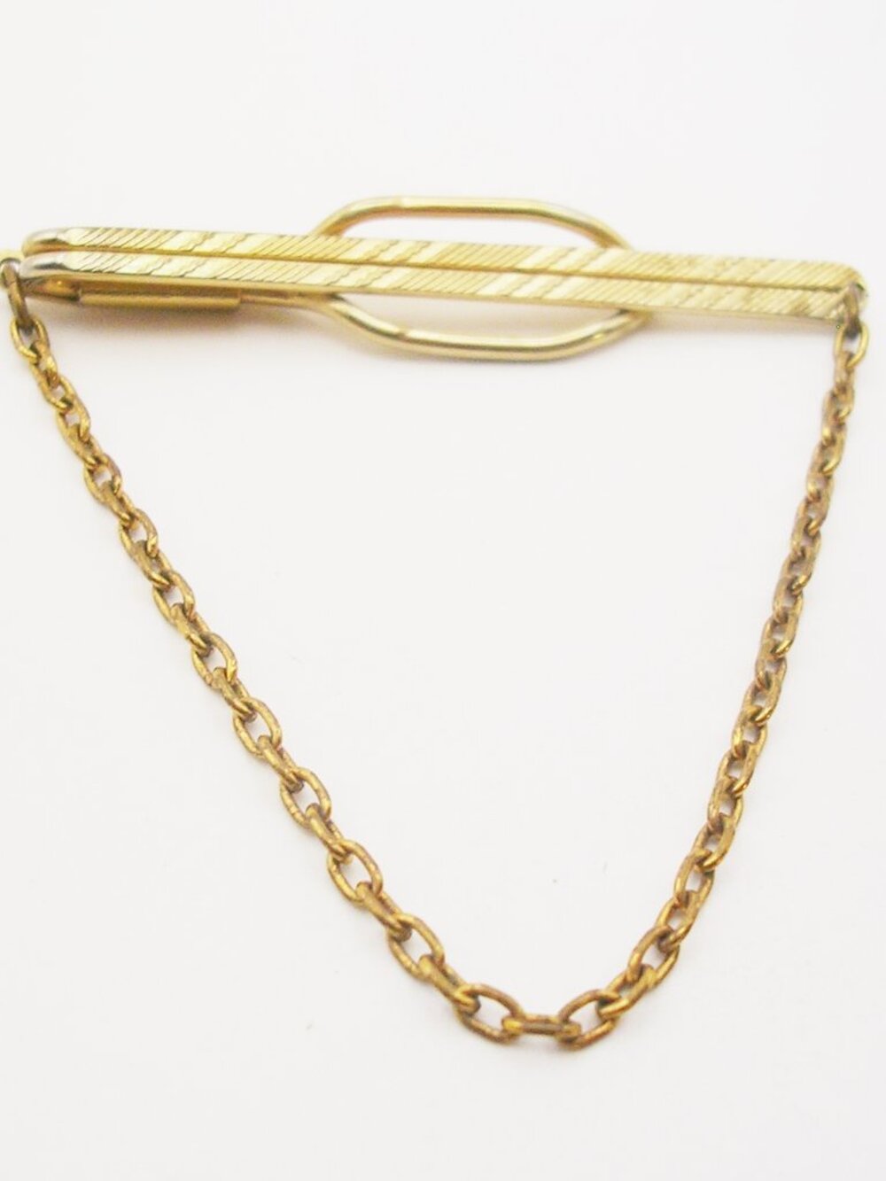 Vintage Tie Chain Clip classic gold tone Men's Suit Accessory Formal Wear